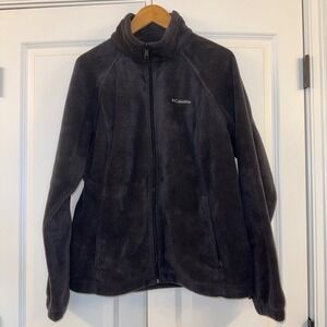 Columbia Fleece‎ Jacket Womens XL Full Zip Gray Everyday Warm Cozy Casual